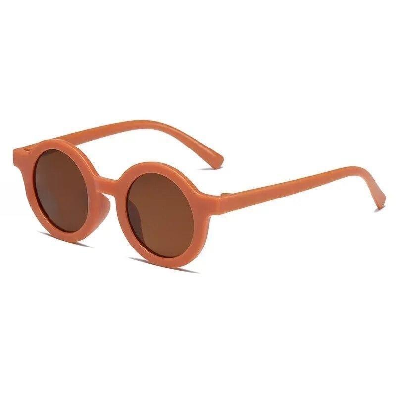 New Fashion Cute Children's Sunglasses Parent Child Frosted Sun Glasses Solid Color Round Glasses