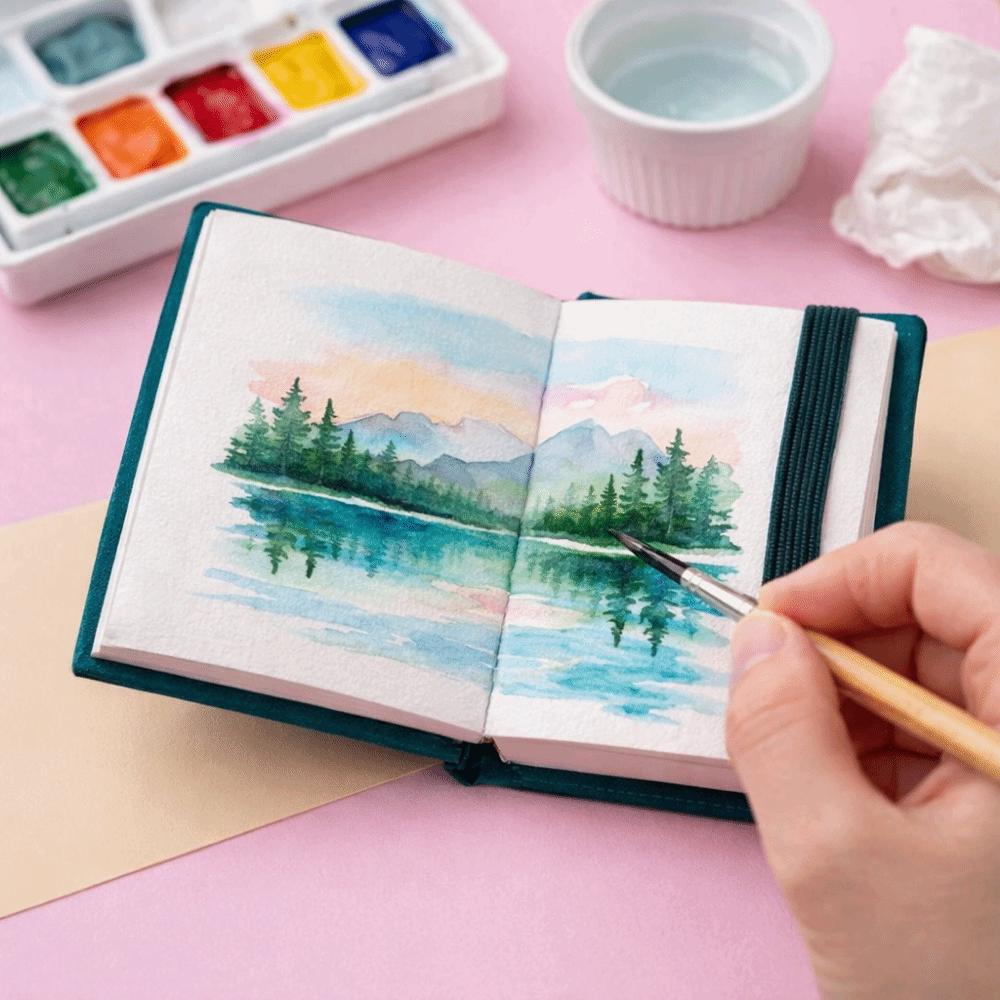 300gsm Wood Pulp Watercolor Sketchbook 20 Sheets Portable Sketchbook  Portable Pocket