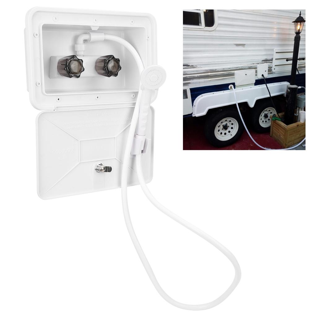 Exterior Shower Box Outdoor Washing Kit with Lock Accessory for Boat Camper Motorhome