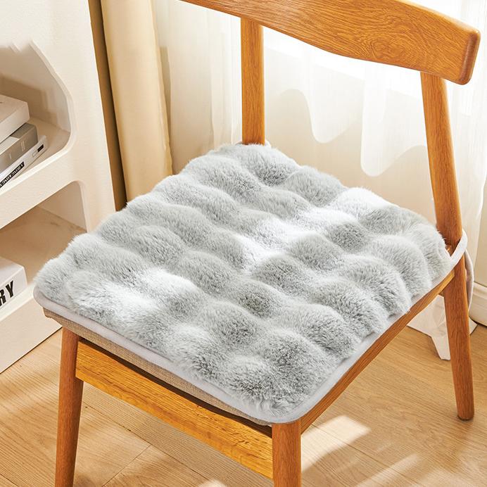 Плюшевая теплая подушка с кроликом зимняя подушка для стула офисная обеденная подушка для стула подушка для стула бытовая подушка 4040cm светло-серый 959₽