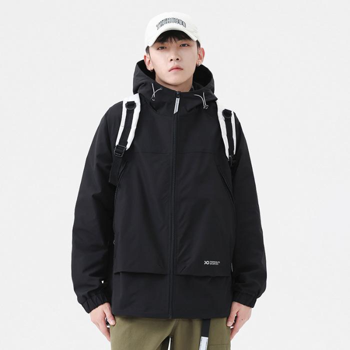 Черная куртка мужская свободная большого размера американская ретро-куртка — фото 7