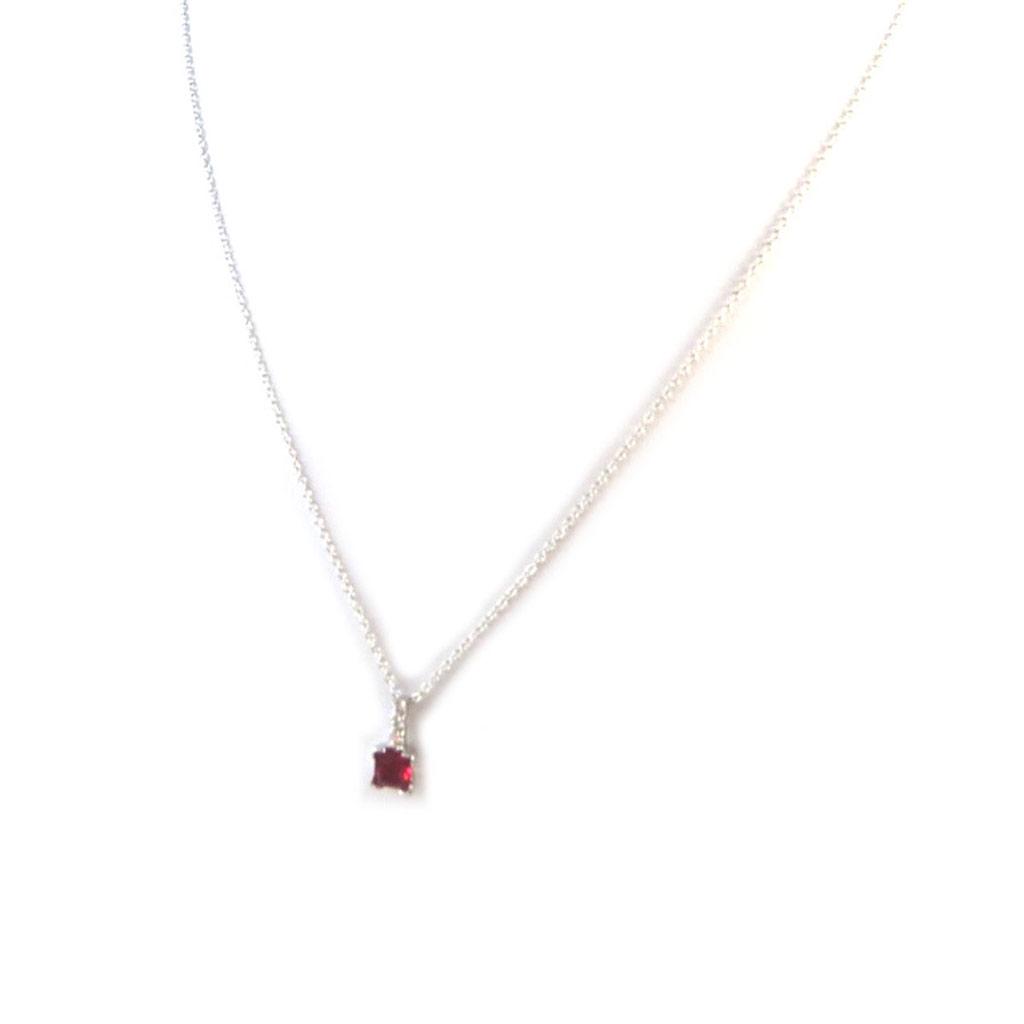 Les Trésors De Lily [N6824] - White Ruby ​​'Sissi' Silver Necklace (rhodium-plated)