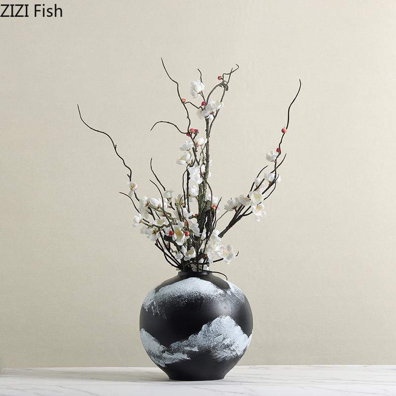 Snow Mountain Clouds and Mists Vase Resin Flower Pots Table Decoration Flowers Arrangement Floral Vases Room Aesthetic Decor