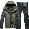 Men's Autumn and Winter Outdoor Mountaineering Suits Work Clothes Suits Oversized Suits Thermal Jackets + Thermal Trousers 2-piece Set
