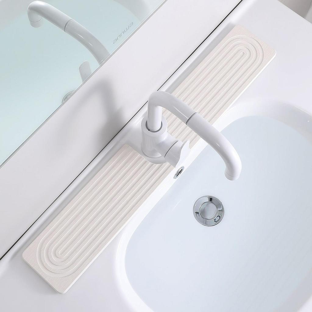 Circular Groove Faucet Pad Kitchen Sink Drying Pad Absorbent Faucet Mat Diatomite Sink Protector Splash Guard Stone Drip Catcher