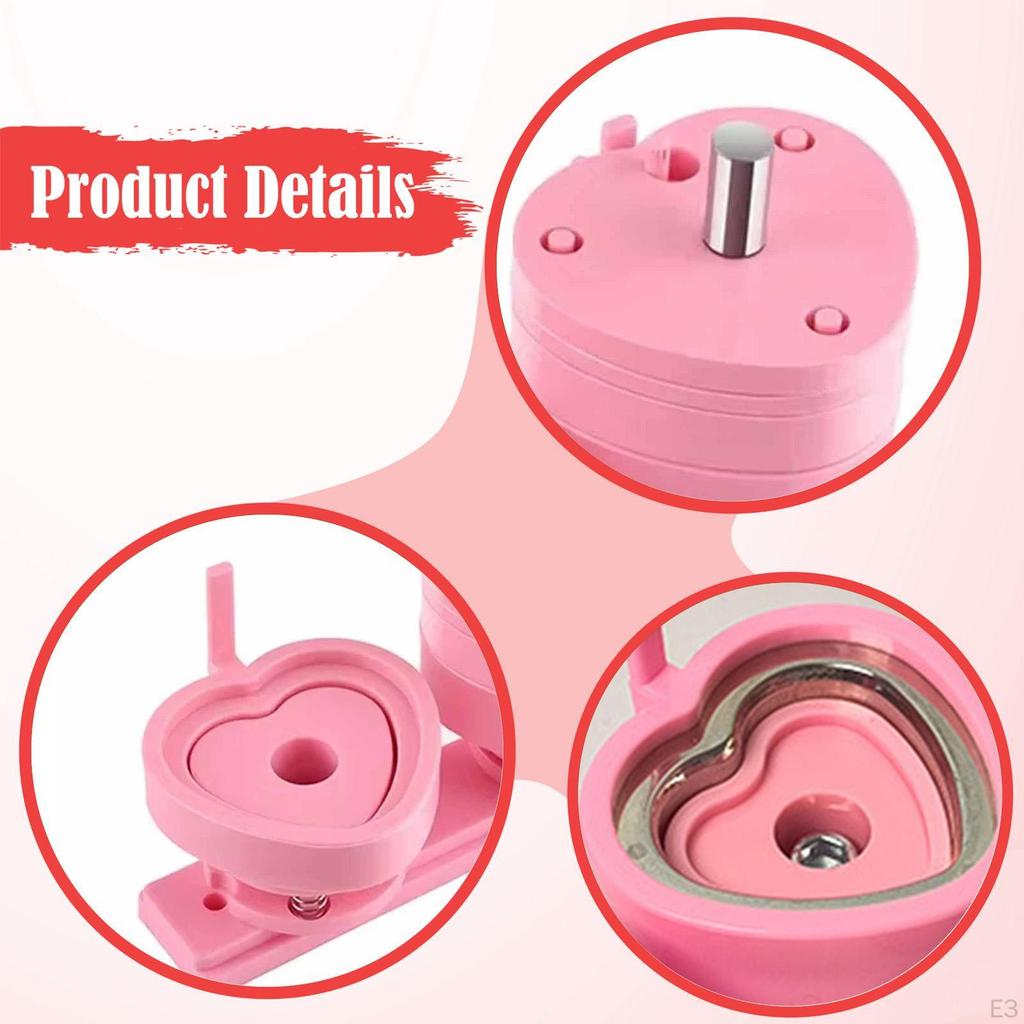 Pin Button Maker Die Model DIY Machine Supplies Interchangeable Heart Shaped for
