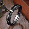 New Stainless Steel Leather Rope Bracelet Viking Series Woven Leather Hip-hop Men's Bracelet Bracelet Bracelet