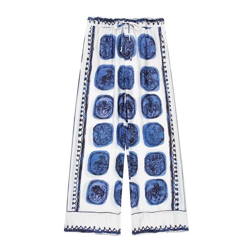 

Fashion Style 2024 Spring New Arrival Women s Clothing Fashion Temperament Printed Shirt High Waist Pants 2792137 060 Long pants L