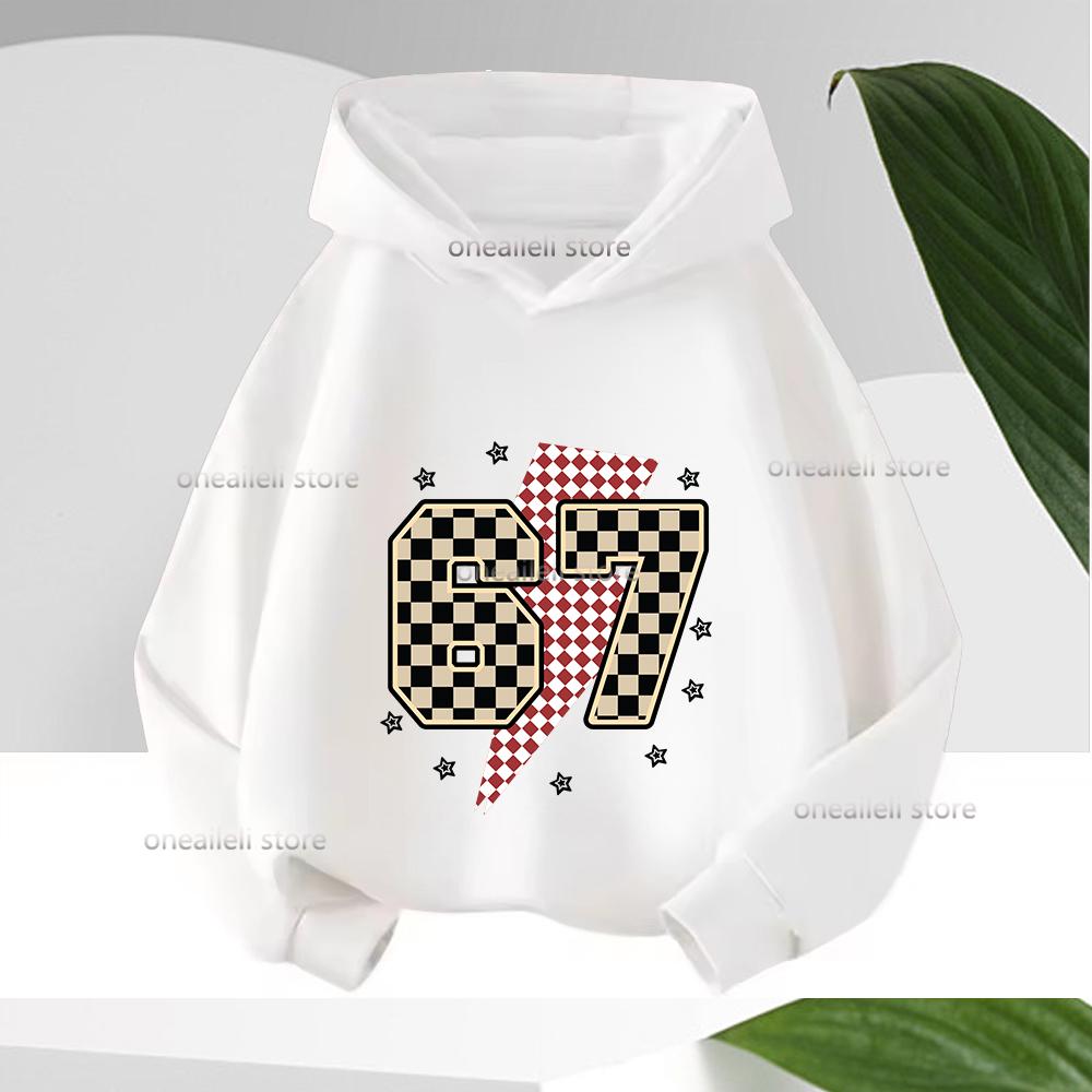 Long-sleeve Graphic Funny 67 Children's Hoodies Sweatshirt Casual Fashion Hip Hop Fleece Boy Girl Kid Warm Hooded Pullover