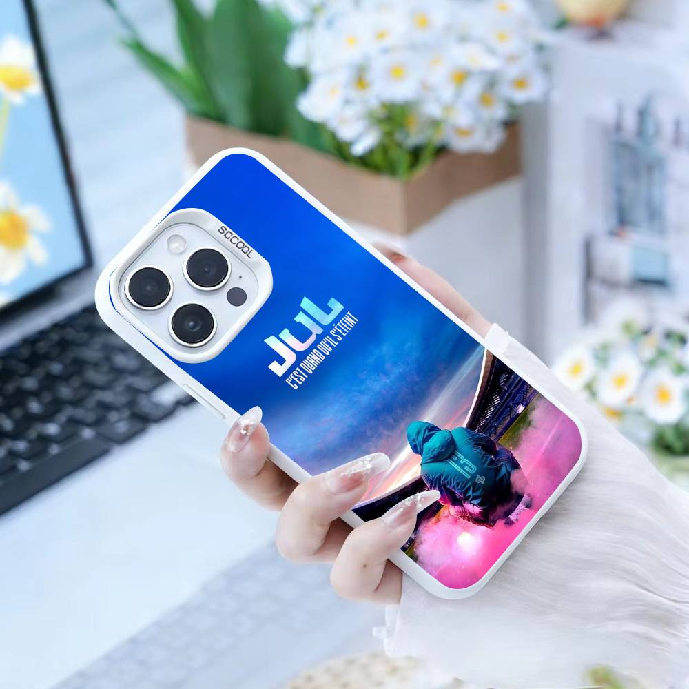 

Рэпер J-JuL C est Pas Des Lol Чехол для iPhone17, 16,15,14,13,12 Pro Max белый Конфетный Матовый Ударопрочный Чехол iPhone12PROMAX