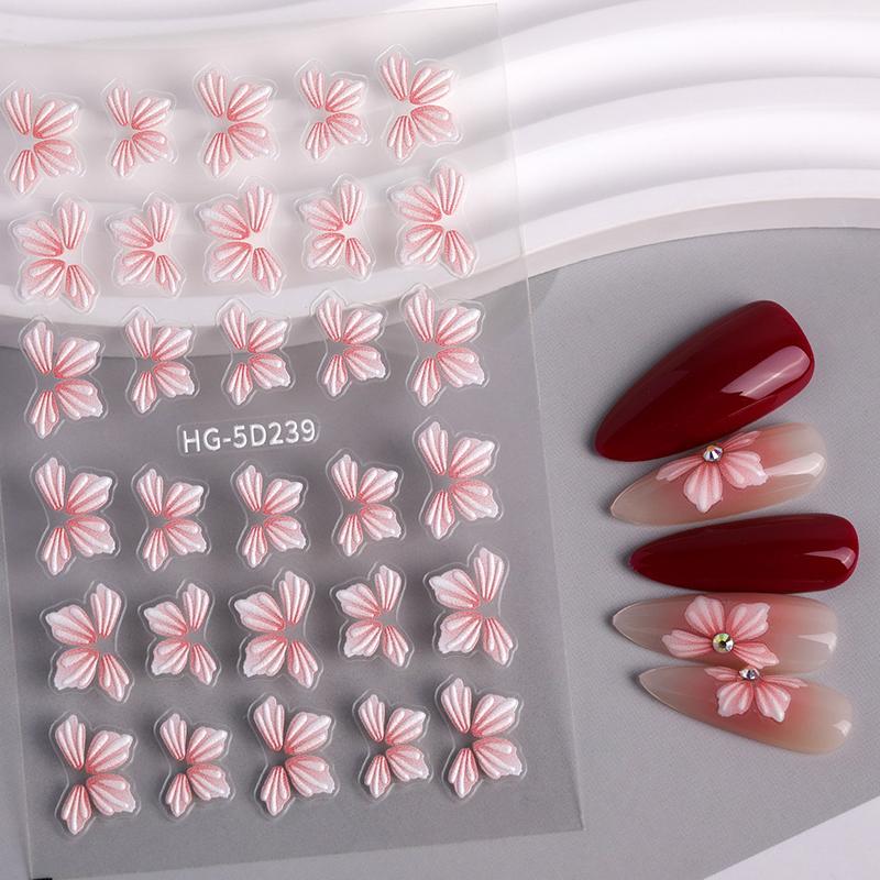 Autocolant pentru unghii cu flori, Decorare Artă Unghiilor, Autocolant 5D Adeziv, Artă Unghiilor, Charm pentru Unghii, Aplicații Accesorii
