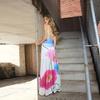 European and American Ins Wind Summer Women's Wholesale Suspender U-neck Sexy Backless Printing Long A-word Vacation Dress
