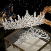 Sliver Exquisite Crystal Bridal Tiara Set Cute Crown with Hair Combs Party Mother-daughter Headpieces Hair Accessories