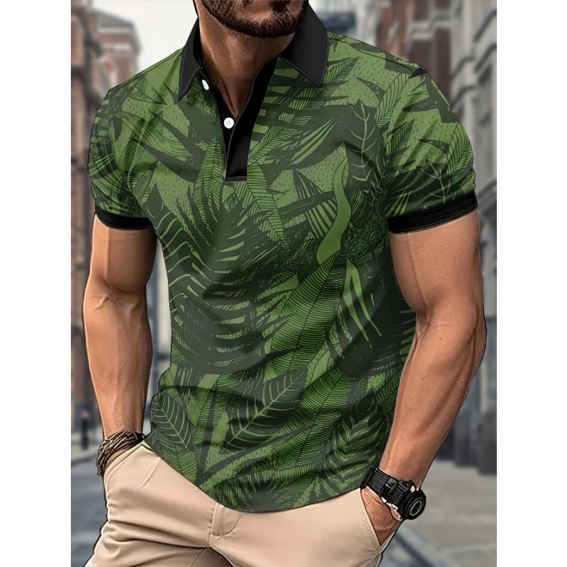 The new men's short-sleeved POLO shirt for summer 2025 features a casual fashionable and comfortable 3D pattern print