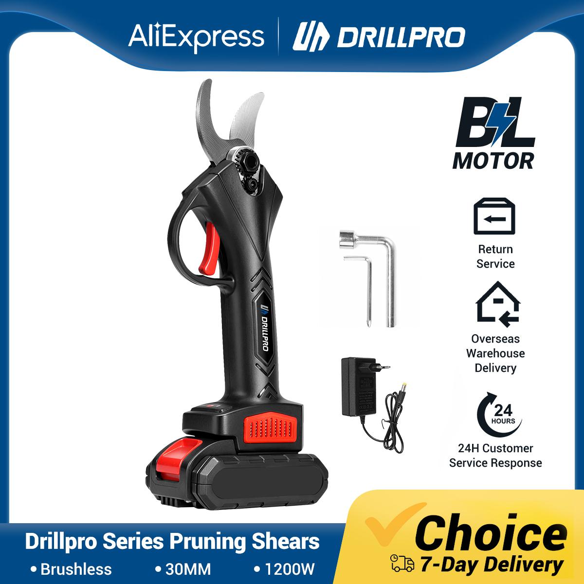 

Электрические секаторы Drillpro HU-071, бесщеточный двигатель 21 В, диаметр реза 30 мм, литиевая батарея 1500 мАч, лезвия из высокоуглеродистой стали SK5, легкий вес