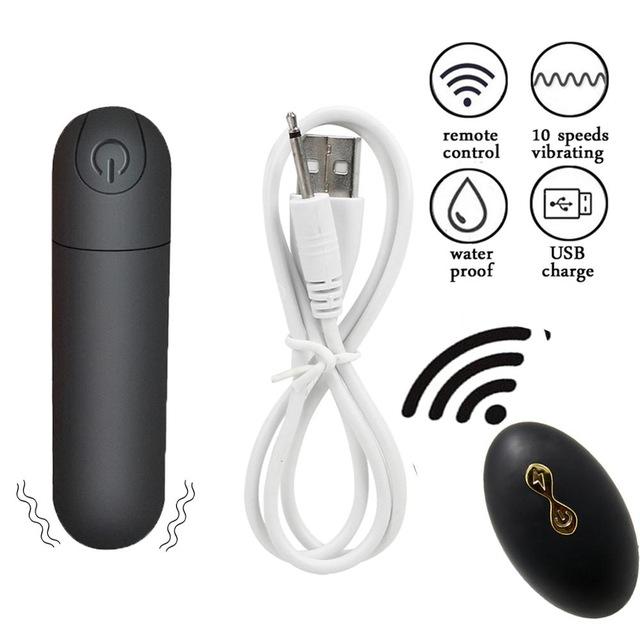 Vibrerende truser 10 funksjon Trådløs fjernkontroll Oppladbar Bullet Vibrator Strap On Undertøy Vibrator for kvinner Sexleketøy