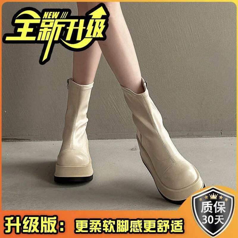 

Women Boots Summer Fashion Women S Thick Soled Round Toe Ankle Boots Simple And Charming Short Boots 40