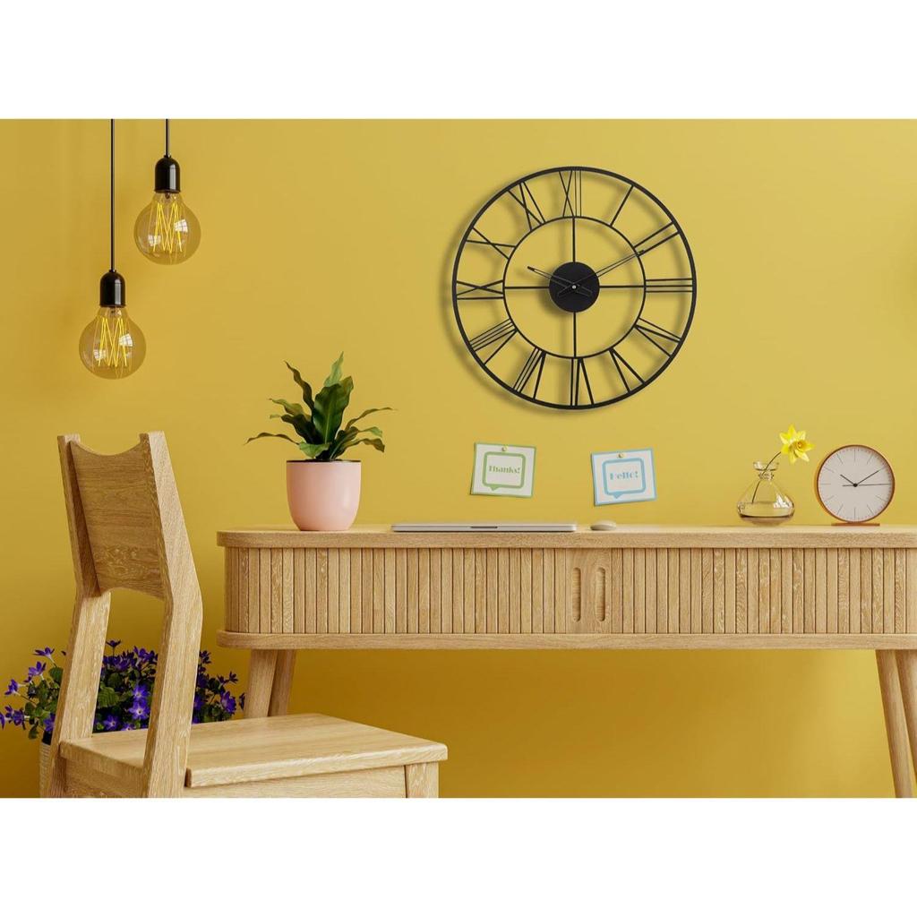 Luxurious Roman Modern Metallic Analog Wall Clock for Home, Office, Living Room, Bedroom and Kitchen | Big Size Stylish Latest Home Decor