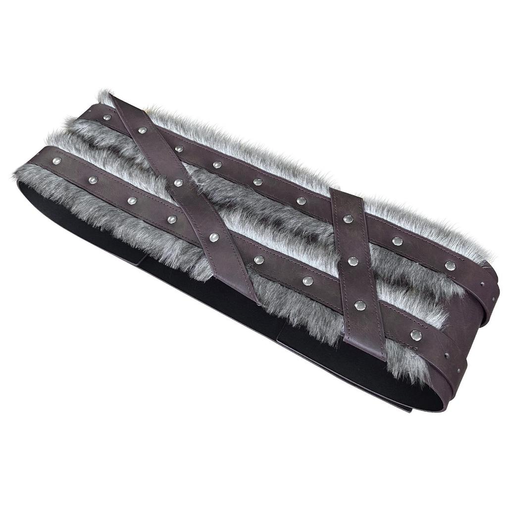 Medieval Nordic Viking Style Raw Edge Wide Belt Vintage Cosplay Props
