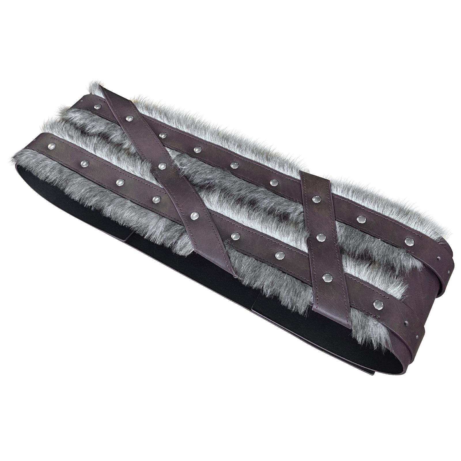 

Средневековый скандинавский викингский стиль необработанный край широкий пояс винтажные косплей реквизиты коричневый