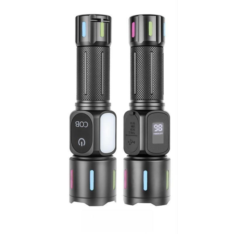 2026 New Waterproof LED Flashlight, Powerful USB Type-C Rechargeable  Flashlights with Magnet, Side Light, 9 Modes for Home Outdoor Emergency