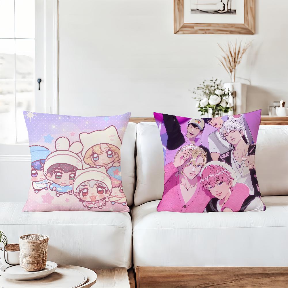 Kpop Style P-Plave Cartoon Pillow Case Suitable For Bedrooms Living Rooms Cars Home Decoration