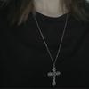 Collana Floreale Croce Retro Barocca Moda Bohemia Croce di Cristo Collana con Ciondolo Gotico con Catena Metallica