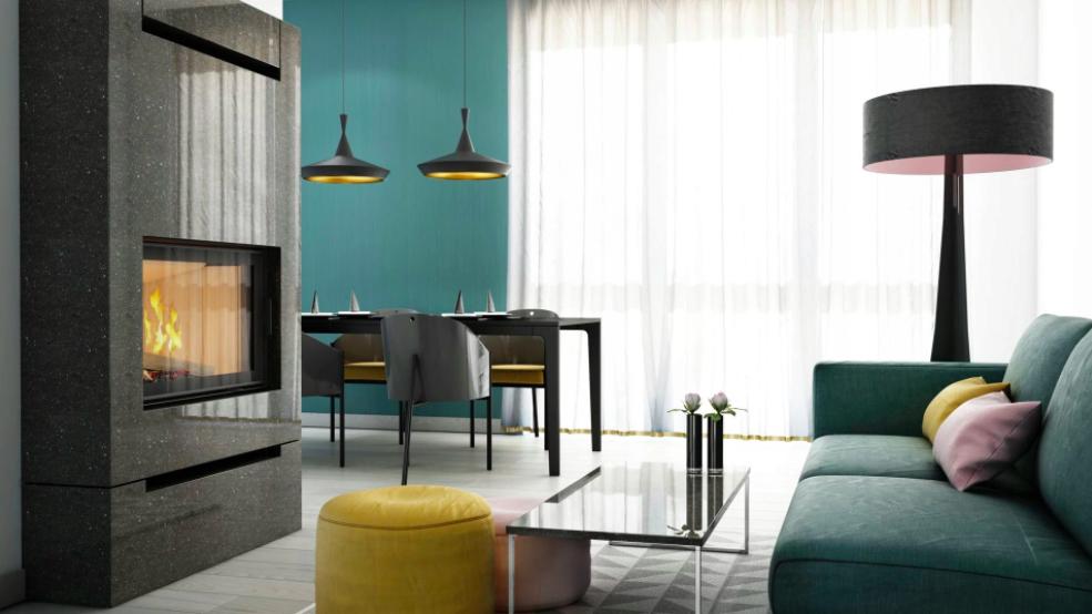 Steel fireplace KRATKI NADIA 13 kW Ø 200 black thermotec