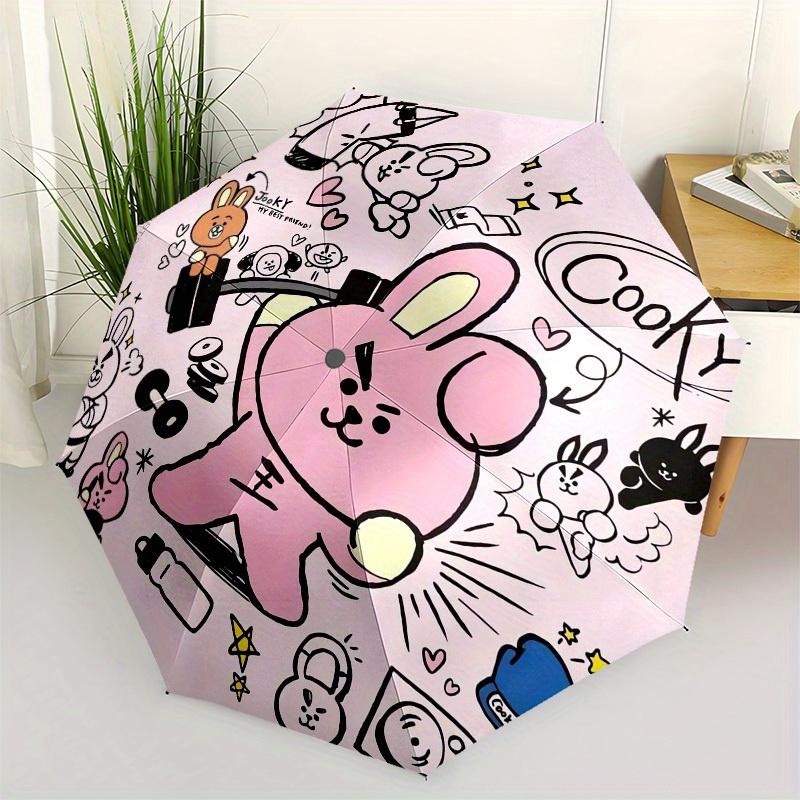 

1pc BT21 Cooky Workout Umbrella with Plastic Handle,Suitable for All Seasons Home Travel Outdoor UmbrellaM1261