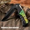 Portable outdoor folding fruit knife for kitchen supplies, sharp survival knife, suitable for camping and hiking