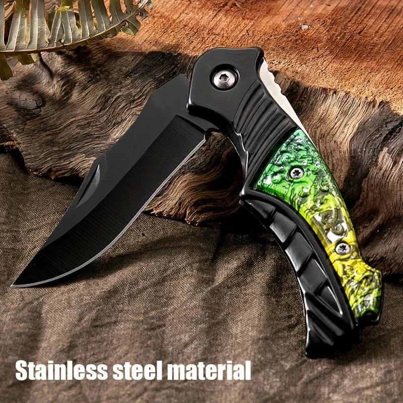Portable outdoor folding fruit knife for kitchen supplies, sharp survival knife, suitable for camping and hiking