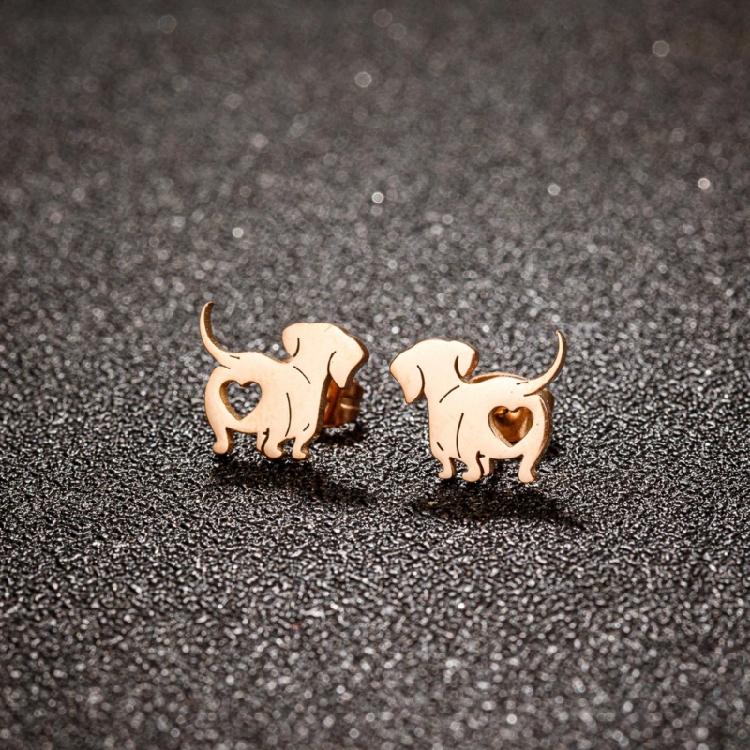 Fashion Ear Jewelry Pet Dog Ear Stud Dachshund Ear Pins Alloy Material for Daily