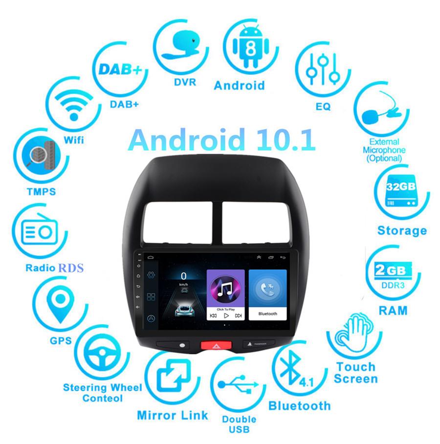 10.1" 2+32G Car Stereo Radio GPS Navi WiFi OBD RDS For 2010-2017 Mitsubishi ASX