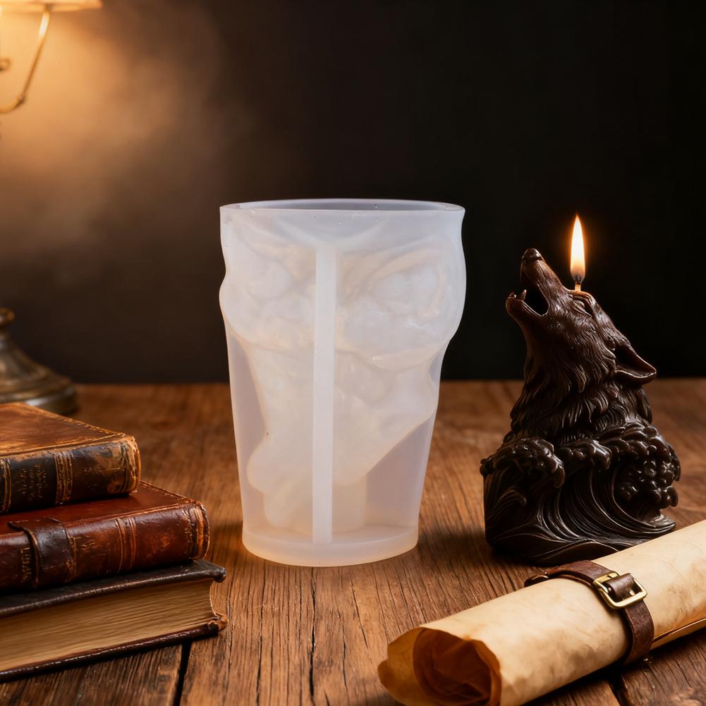 Silicone Candle Mold Aromatherapy Candle Silicone Mold DIY Creative Wolf Head Wave-Shaped Aromatherapy Candle Silicone Mold