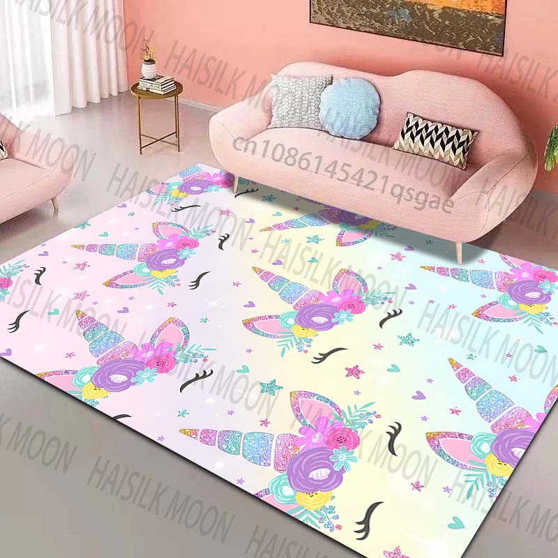 

Unicorn pattern dreamy design Pattern Rug Carpets for Bedroom Living Room Sofa Mat Creative Door Mat Cloakroom Home Decor 40x60cm