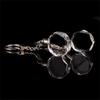 5PCS Crystal Keyring Pendant With LED Light Personalized Glass Commemorative Pendant Souvenir for Luminous Interior Accessories