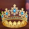 European and American Bride Crown Headwear High End Alloy Rhinestone Crown Hair Accessory  Miss World Beauty Pageant Hair Band Accessory