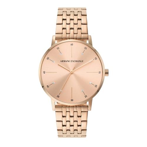 

Armani Exchange Three-Hand Rose Gold-Tone Stainless Steel Watch