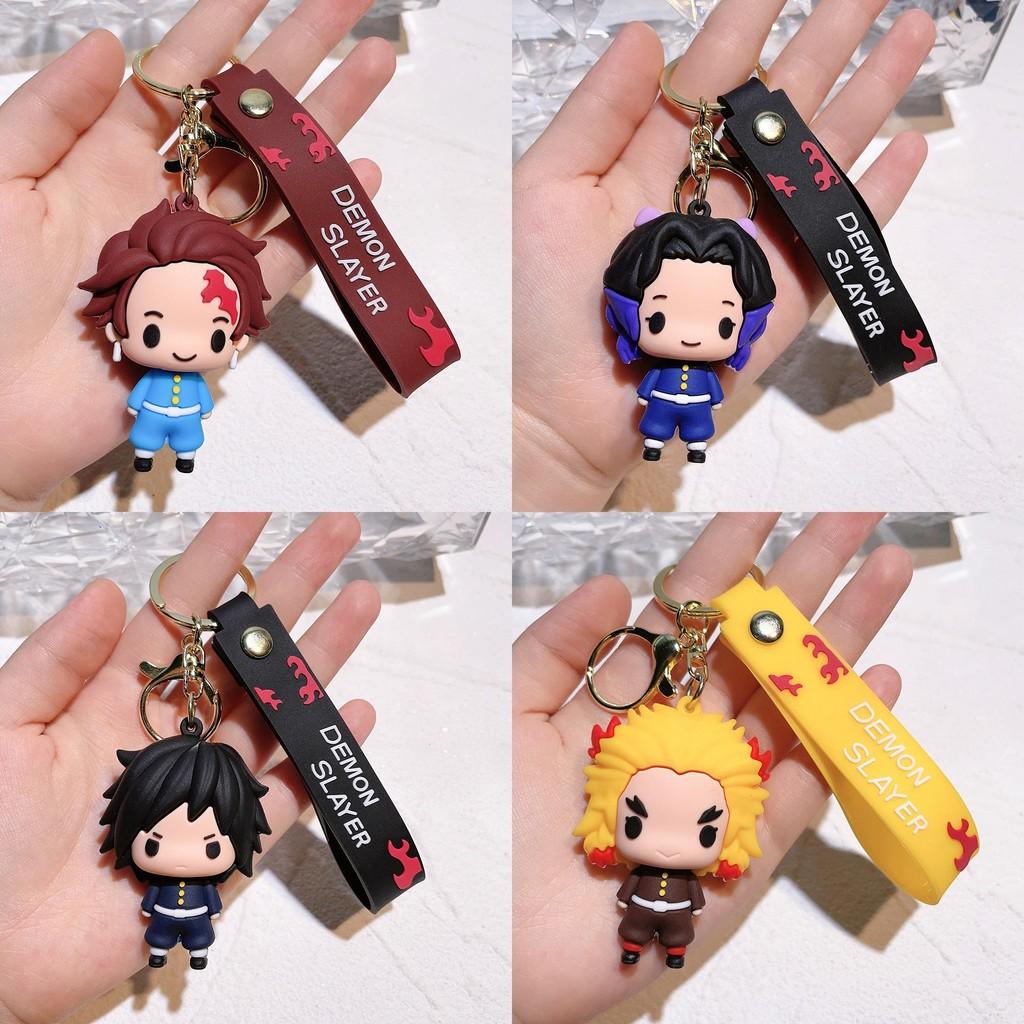 Niedlicher Demon Slayer Schlüsselanhänger Tanjiro Nezuko Inosuke Figur Geschenk für Rucksäcke
