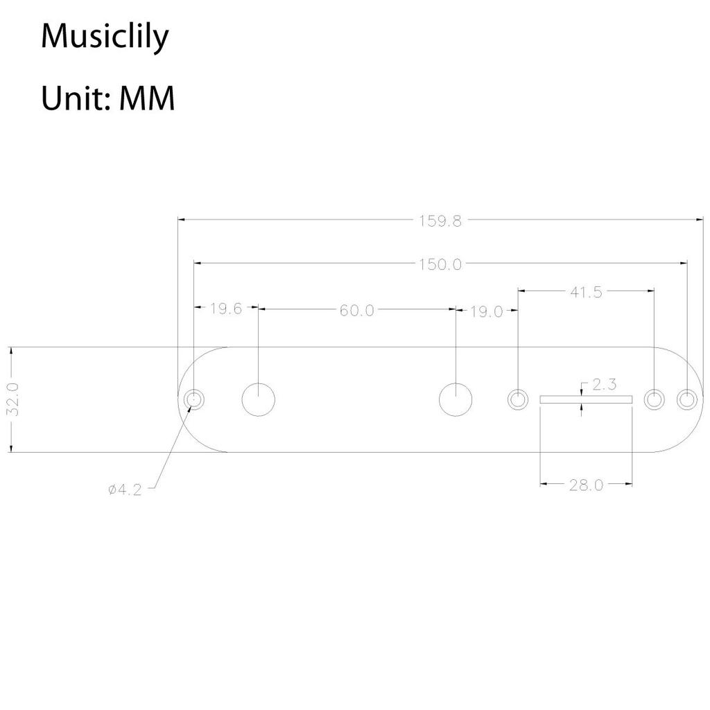 Musiclily Basic 32mm Telecaster Pre-Wired Control Plate with 3-Way Switch for Tele Electric Guitar, Chrome