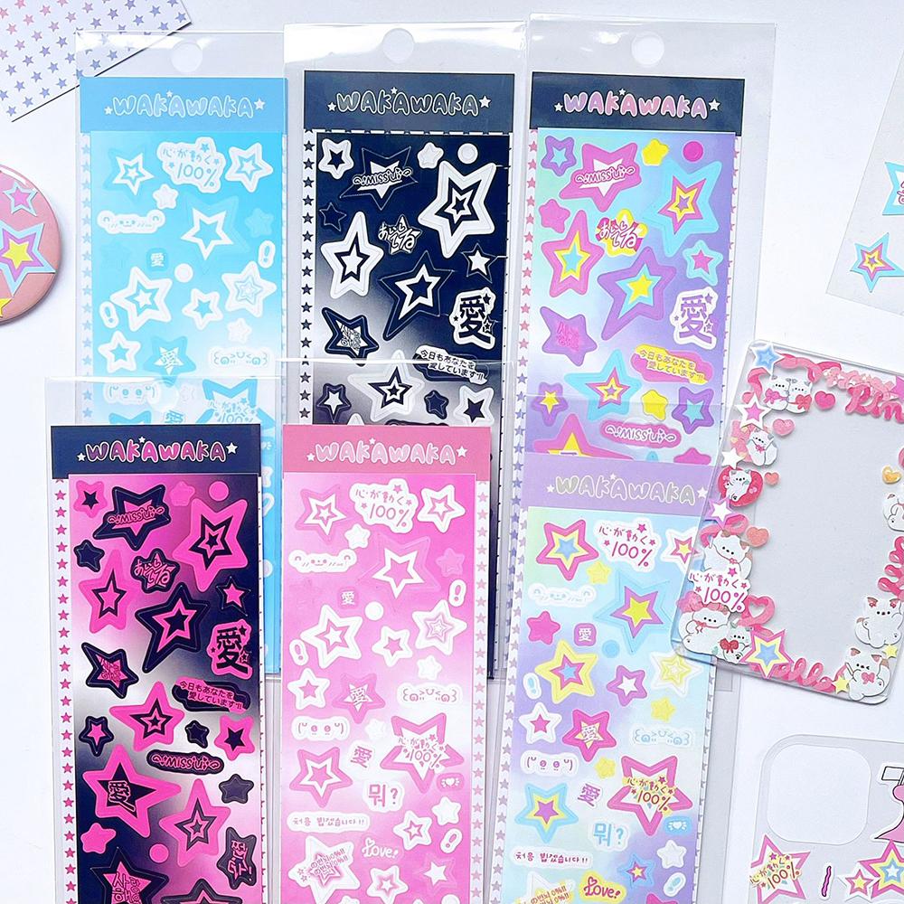 Hand tent stickers with star elements, Korean Ins style base stickers