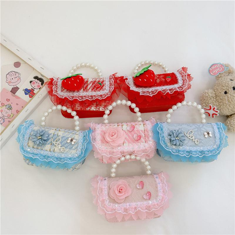 Floral Childrens Delightful Crossbody Bag With Shiny Sequins For Fashionable Toddlers