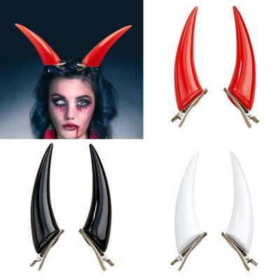 1pair Gothicism Styles Hairpin Devil Horn Hair Clip Unique Cosplay Hairclip for Halloween Party and Festival Costumes