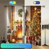 2-piece Set of Christmas Wonderland Curtains - Featuring A Rustic Wooden Exterior with Christmas Tree, Gift, Fireplace