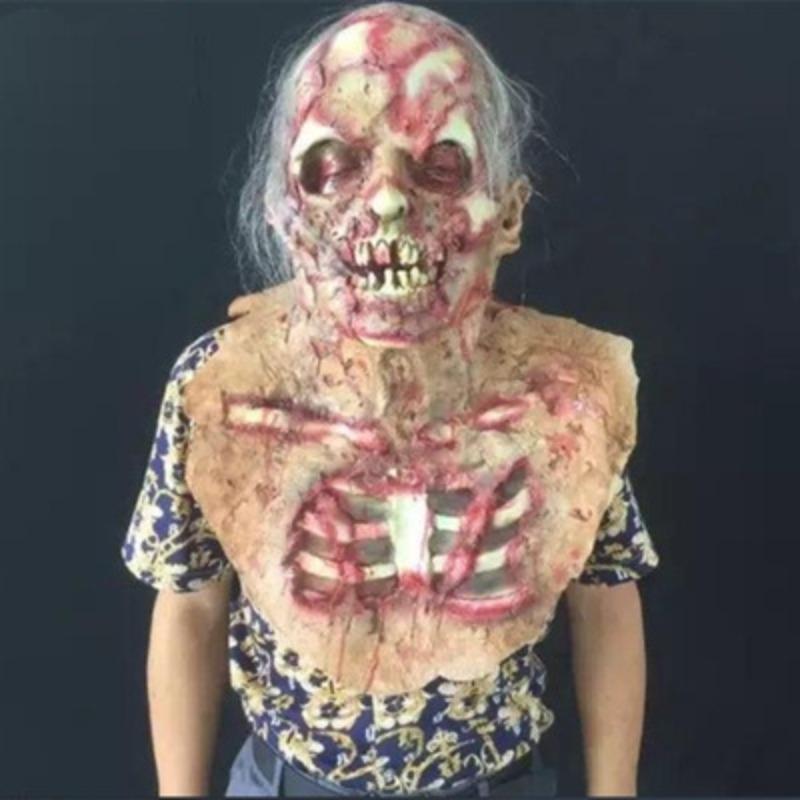 Melting Face Scary Zombies Mask Adult Full Face Head Latex Mask Horror Halloween Cosplay Mask Masquerade Mask