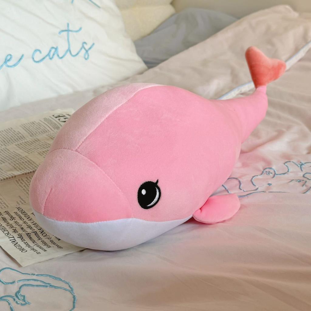Soft Whale Pillow Plush Toy Doll Big Whale Doll Home Pillow Girl Soothing Ragdoll