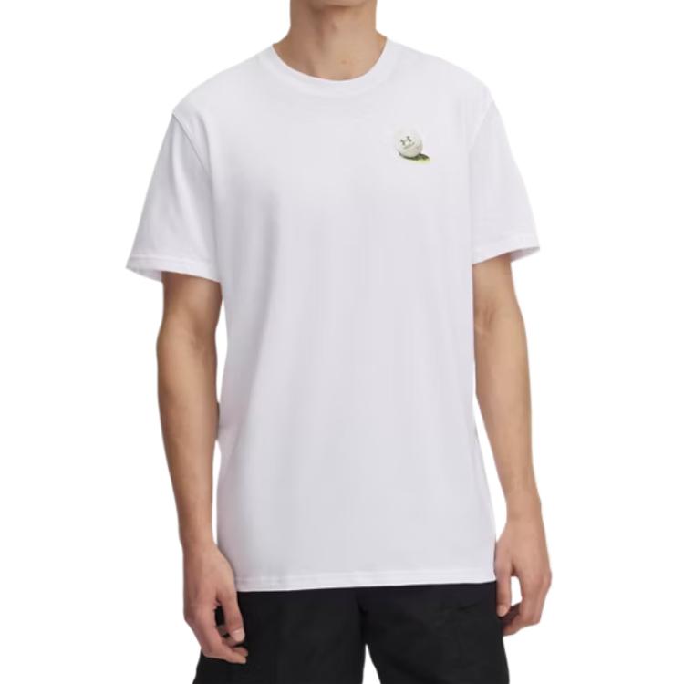 

Under Armour Тяжеловесная белка Удобная Стильная Повседневная Универсальная Футболка для гольфа с коротким рукавом Мужские топы Белый 1390185-100 XL