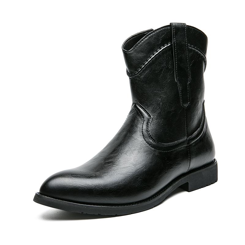 Vysoce kvalitní ležérní kožené boty Pánské Trend Západní Kovbojské boty Obuv Pánská Outdoorové Vysoké šněrovací Britské Pánské boty Pohodlné