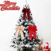 Christmas Decorations Red/Khaki Diy Bow Crafts Christmas Tree Decorations Flocking Cloth Bow Tie Charms For Christmas Atmosphere