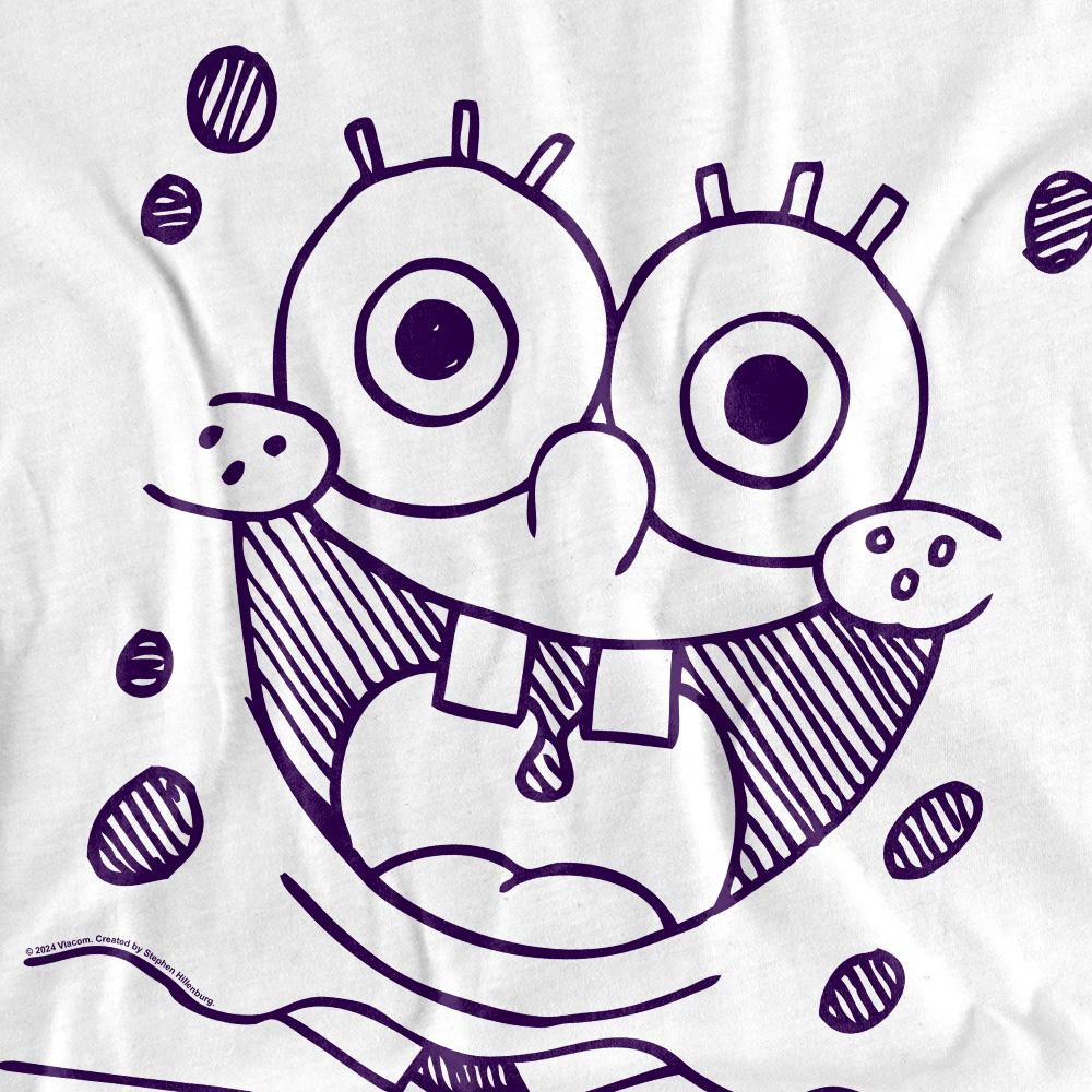 SpongeBob Schwammkopf Unisex T-Shirt mit Grinsen-Filzstift für Erwachsene